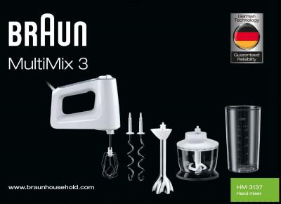Braun 4644-HM3137WH 0X22211016 MultiMix 3 Hand mixer HM 3137 onderdelen en accessoires
