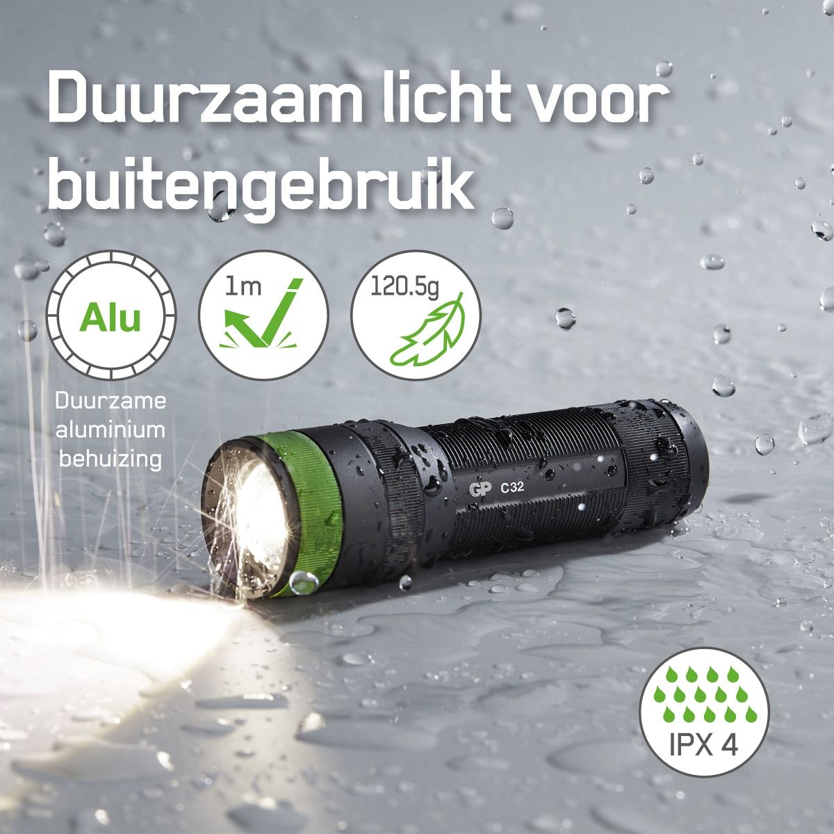 Zaklamp C32 duurzaam licht